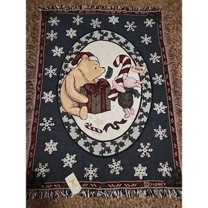 Disney Classic Winnie The Pooh & Piglet Throw Blanket Goodwin Weavers Christmas